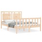vidaXL Massivholzbett mit Kopfteil 140x190 cm vidaXL Massivholzbett mit Kopfteil 140x190 cm