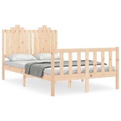 vidaXL Massivholzbett mit Kopfteil 120x200 cm