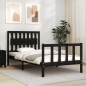 vidaXL Massivholzbett mit Kopfteil Schwarz 100x200 cm vidaXL Massivholzbett mit Kopfteil Schwarz 100x200 cm