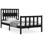 vidaXL Massivholzbett mit Kopfteil Schwarz 100x200 cm vidaXL Massivholzbett mit Kopfteil Schwarz 100x200 cm