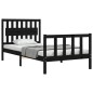 vidaXL Massivholzbett mit Kopfteil Schwarz 100x200 cm vidaXL Massivholzbett mit Kopfteil Schwarz 100x200 cm
