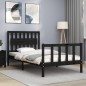 vidaXL Massivholzbett mit Kopfteil Schwarz 100x200 cm vidaXL Massivholzbett mit Kopfteil Schwarz 100x200 cm
