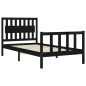 vidaXL Massivholzbett mit Kopfteil Schwarz 100x200 cm vidaXL Massivholzbett mit Kopfteil Schwarz 100x200 cm