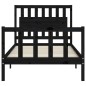vidaXL Massivholzbett mit Kopfteil Schwarz 100x200 cm vidaXL Massivholzbett mit Kopfteil Schwarz 100x200 cm