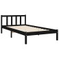 vidaXL Massivholzbett mit Kopfteil Schwarz 100x200 cm vidaXL Massivholzbett mit Kopfteil Schwarz 100x200 cm