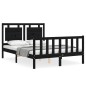 vidaXL Massivholzbett mit Kopfteil Schwarz 140x200 cm vidaXL Massivholzbett mit Kopfteil Schwarz 140x200 cm