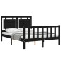 vidaXL Massivholzbett mit Kopfteil Schwarz 140x200 cm vidaXL Massivholzbett mit Kopfteil Schwarz 140x200 cm