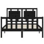 vidaXL Massivholzbett mit Kopfteil Schwarz 140x200 cm vidaXL Massivholzbett mit Kopfteil Schwarz 140x200 cm