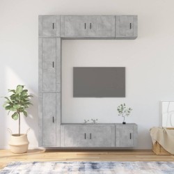 vidaXL 7-tlg. TV-Schrank-Set Betongrau Holzwerkstoff