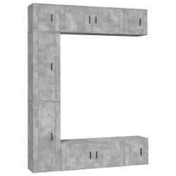 vidaXL 7-tlg. TV-Schrank-Set Betongrau Holzwerkstoff