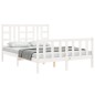 vidaXL Massivholzbett mit Kopfteil Weiß 140x190 cm vidaXL Massivholzbett mit Kopfteil Weiß 140x190 cm