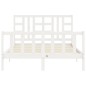vidaXL Massivholzbett mit Kopfteil Weiß 140x190 cm vidaXL Massivholzbett mit Kopfteil Weiß 140x190 cm