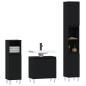 vidaXL 3-tlg. Badmöbel-Set Schwarz Holzwerkstoff vidaXL 3-tlg. Badmöbel-Set Schwarz Holzwerkstoff