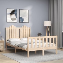 vidaXL Massivholzbett mit Kopfteil