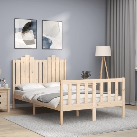 vidaXL Massivholzbett mit Kopfteil