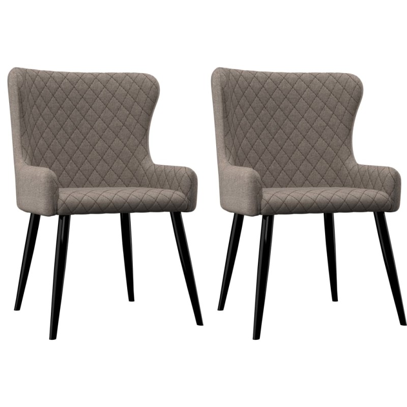 Esszimmerstühle 2 Stk. Taupe Stoff Esszimmerstühle 2 Stk. Taupe Stoff