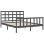 vidaXL Massivholzbett mit Kopfteil Grau 160x200 cm vidaXL Massivholzbett mit Kopfteil Grau 160x200 cm