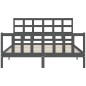 vidaXL Massivholzbett mit Kopfteil Grau 160x200 cm vidaXL Massivholzbett mit Kopfteil Grau 160x200 cm