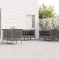 vidaXL 6-tlg. Garten-Lounge-Set mit Kissen Grau Poly Rattan vidaXL 6-tlg. Garten-Lounge-Set mit Kissen Grau Poly Rattan