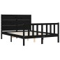 vidaXL Massivholzbett mit Kopfteil Schwarz 140x190 cm vidaXL Massivholzbett mit Kopfteil Schwarz 140x190 cm