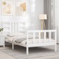 vidaXL Massivholzbett mit Kopfteil Weiß 90x200 cm vidaXL Massivholzbett mit Kopfteil Weiß 90x200 cm