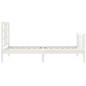 vidaXL Massivholzbett mit Kopfteil Weiß 90x200 cm vidaXL Massivholzbett mit Kopfteil Weiß 90x200 cm