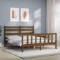 vidaXL Massivholzbett mit Kopfteil Honigbraun 160x200 cm vidaXL Massivholzbett mit Kopfteil Honigbraun 160x200 cm