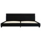 Bettgestell mit LED Schwarz Kunstleder 180x200 cm Bettgestell mit LED Schwarz Kunstleder 180x200 cm