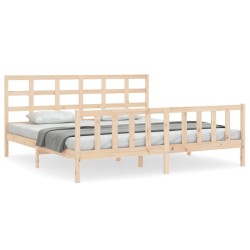 vidaXL Massivholzbett mit Kopfteil 160x200 cm