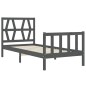 vidaXL Massivholzbett mit Kopfteil Schwarz 90x200 cm vidaXL Massivholzbett mit Kopfteil Schwarz 90x200 cm