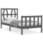 vidaXL Massivholzbett mit Kopfteil Grau 100x200 cm vidaXL Massivholzbett mit Kopfteil Grau 100x200 cm