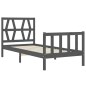 vidaXL Massivholzbett mit Kopfteil Grau 100x200 cm vidaXL Massivholzbett mit Kopfteil Grau 100x200 cm