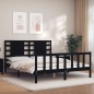 vidaXL Massivholzbett mit Kopfteil Schwarz 160x200 cm vidaXL Massivholzbett mit Kopfteil Schwarz 160x200 cm
