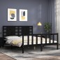vidaXL Massivholzbett mit Kopfteil Schwarz 160x200 cm vidaXL Massivholzbett mit Kopfteil Schwarz 160x200 cm