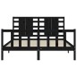 vidaXL Massivholzbett mit Kopfteil Schwarz 160x200 cm vidaXL Massivholzbett mit Kopfteil Schwarz 160x200 cm