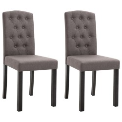 Esszimmerstühle 2 Stück Taupe Stoff