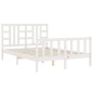 vidaXL Massivholzbett mit Kopfteil Weiß 160x200 cm vidaXL Massivholzbett mit Kopfteil Weiß 160x200 cm