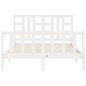 vidaXL Massivholzbett mit Kopfteil Weiß 160x200 cm vidaXL Massivholzbett mit Kopfteil Weiß 160x200 cm
