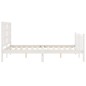vidaXL Massivholzbett mit Kopfteil Weiß 160x200 cm vidaXL Massivholzbett mit Kopfteil Weiß 160x200 cm