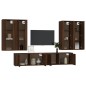 vidaXL 6-tlg. TV-Schrank-Set Braun Eichen-Optik Holzwerkstoff vidaXL 6-tlg. TV-Schrank-Set Braun Eichen-Optik Holzwerkstoff