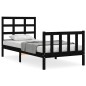 vidaXL Massivholzbett mit Kopfteil Schwarz 90x200 cm vidaXL Massivholzbett mit Kopfteil Schwarz 90x200 cm