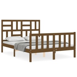 vidaXL Massivholzbett mit Kopfteil Honigbraun 120x200 cm