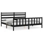 vidaXL Massivholzbett mit Kopfteil Schwarz 180x200 cm vidaXL Massivholzbett mit Kopfteil Schwarz 180x200 cm