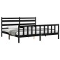 vidaXL Massivholzbett mit Kopfteil Schwarz 180x200 cm vidaXL Massivholzbett mit Kopfteil Schwarz 180x200 cm