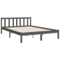 vidaXL Massivholzbett mit Kopfteil Grau 140x200 cm