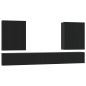 vidaXL 7-tlg. TV-Schrank-Set Schwarz Holzwerkstoff vidaXL 7-tlg. TV-Schrank-Set Schwarz Holzwerkstoff
