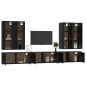 vidaXL 7-tlg. TV-Schrank-Set Schwarz Holzwerkstoff vidaXL 7-tlg. TV-Schrank-Set Schwarz Holzwerkstoff