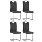 Freischwinger 4 Stk. Grau Kunstleder Freischwinger 4 Stk. Grau Kunstleder