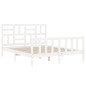 vidaXL Massivholzbett mit Kopfteil Weiß 160x200 cm vidaXL Massivholzbett mit Kopfteil Weiß 160x200 cm