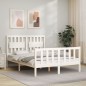 vidaXL Massivholzbett mit Kopfteil Weiß 140x190 cm vidaXL Massivholzbett mit Kopfteil Weiß 140x190 cm